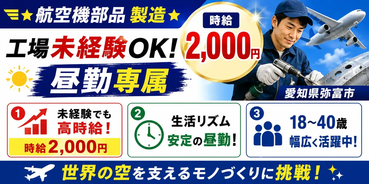 航空機部品製造｜愛知県弥富市｜航空機部品製造 / 組み立て / 加工 / 穴あけ / 板金