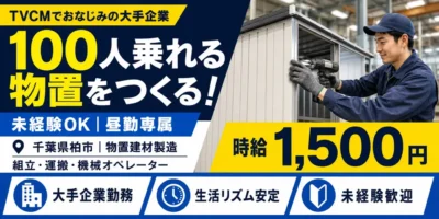 超有名物置企業｜千葉県柏市｜物置建材製造/組立/運搬/機械オペレーター