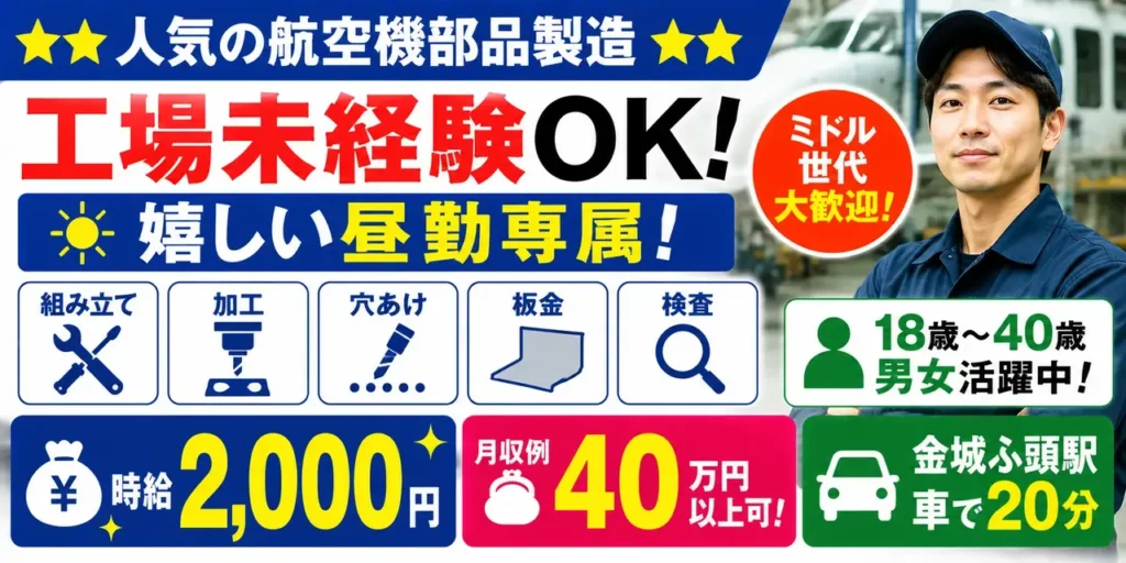 航空機部品製造｜愛知県弥富市｜航空機部品製造 / 組み立て / 加工 / 穴あけ / 板金